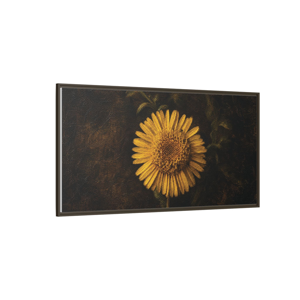 Framed Matte Canvas: Vintage Yellow Daisy Wall Art