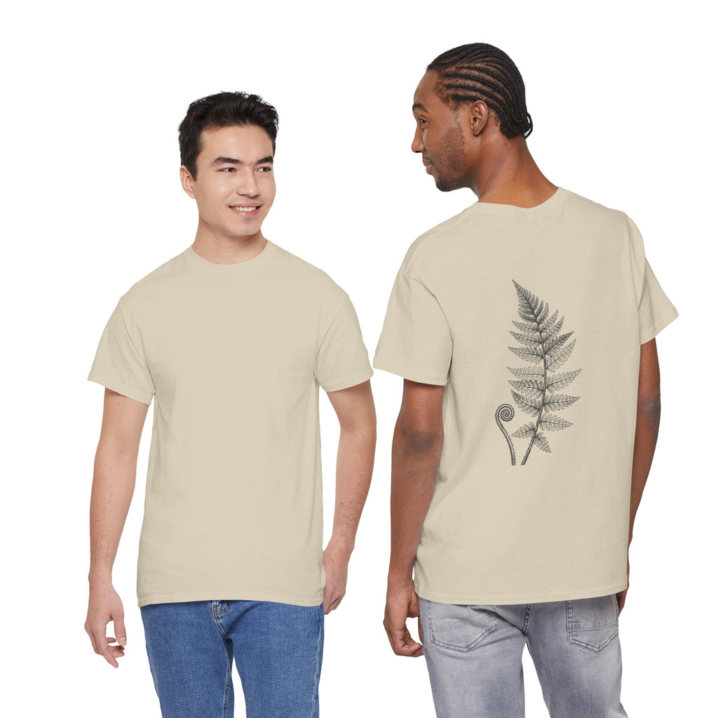 Fern Print T‑Shirt — Minimal Botanical Tee (Back Graphic)