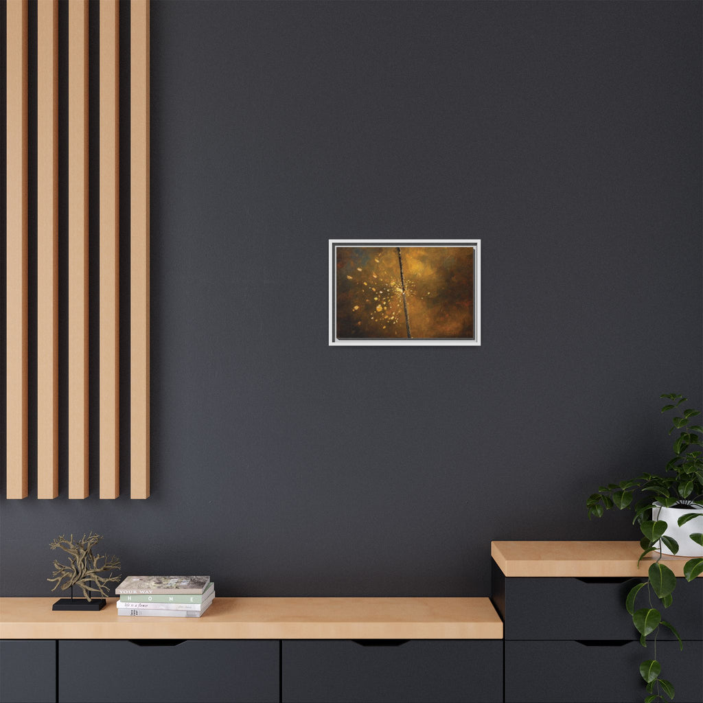 Abstract Gold Splatter Matte Canvas Framed Wall Art