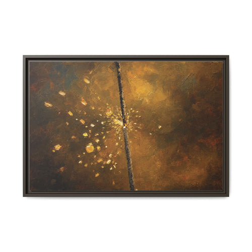 Abstract Gold Splatter Matte Canvas Framed Wall Art