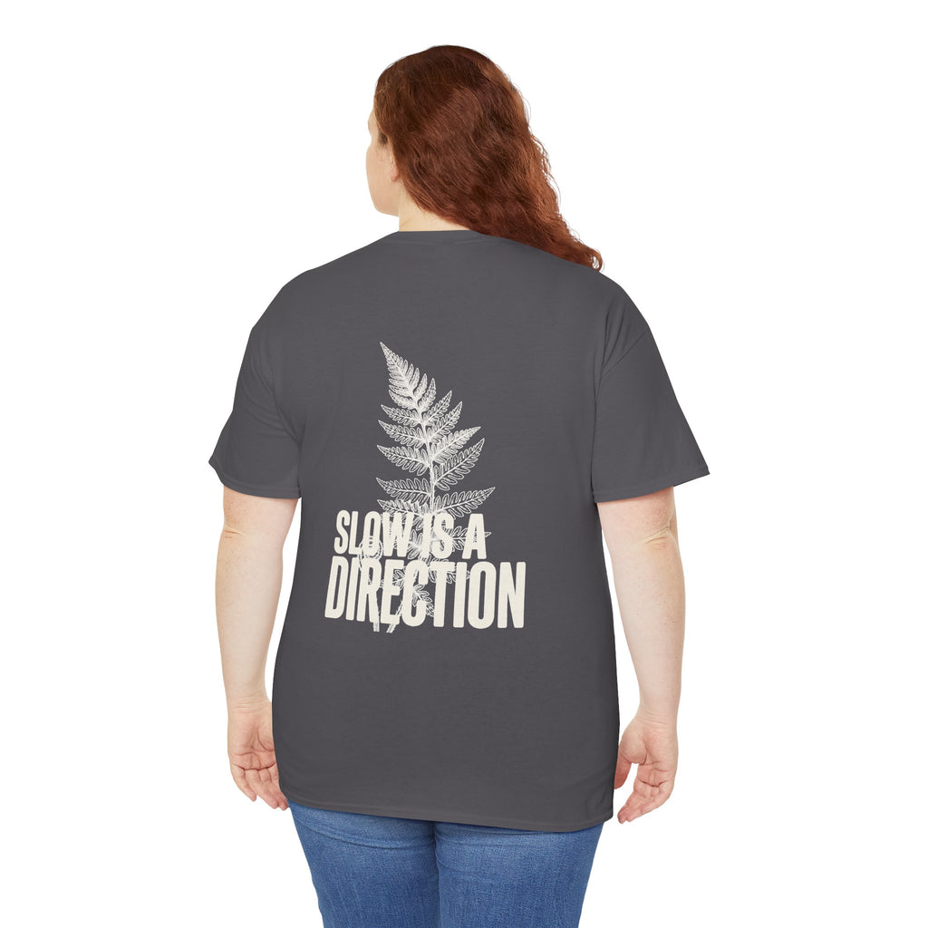 Fern Graphic T-Shirt — 'Slow Down & Direction' Vintage Nature Tee