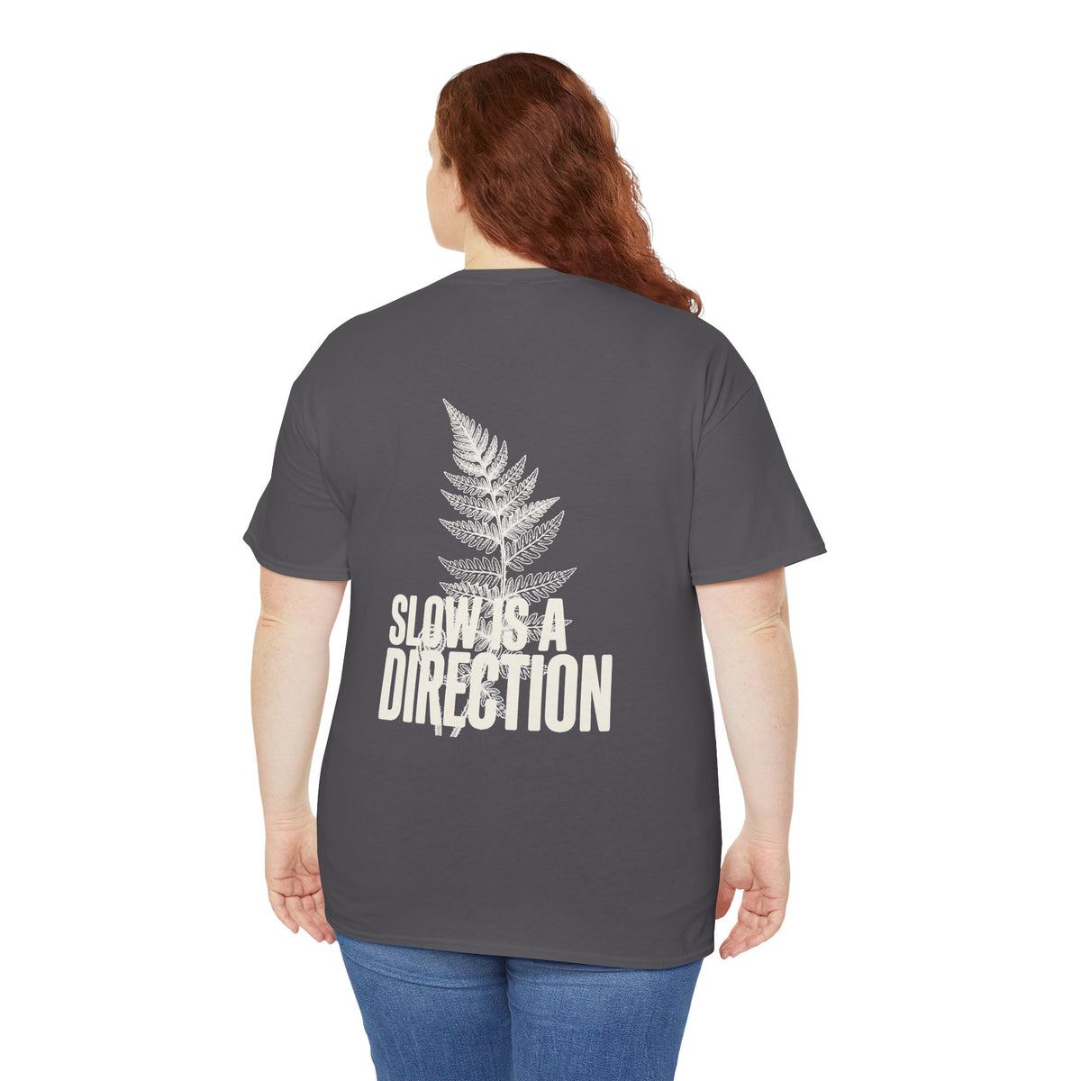 Fern Graphic T-Shirt — 'Slow Down & Direction' Vintage Nature Tee