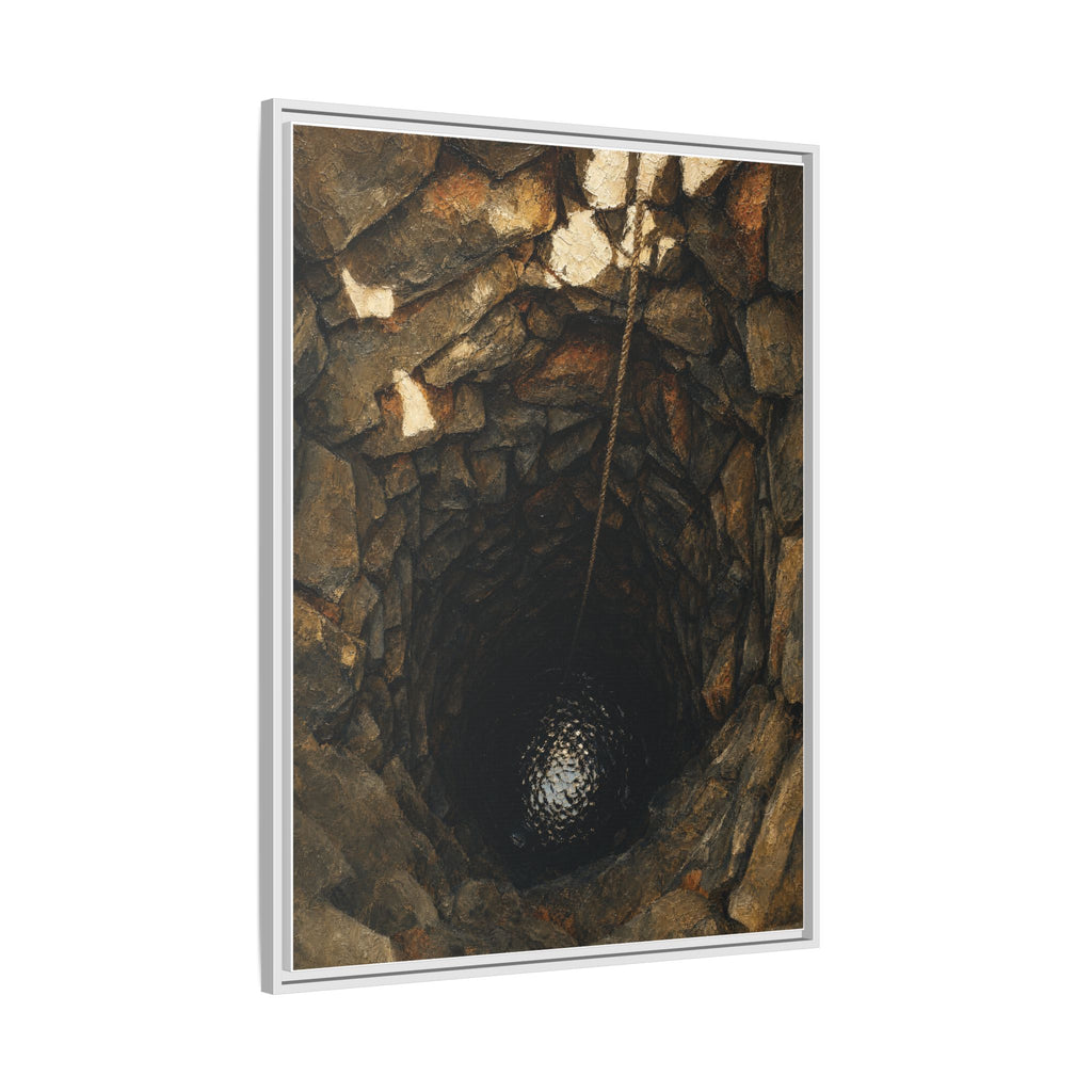 Framed Matte Canvas Wall Art — Rustic Stone Well Photography