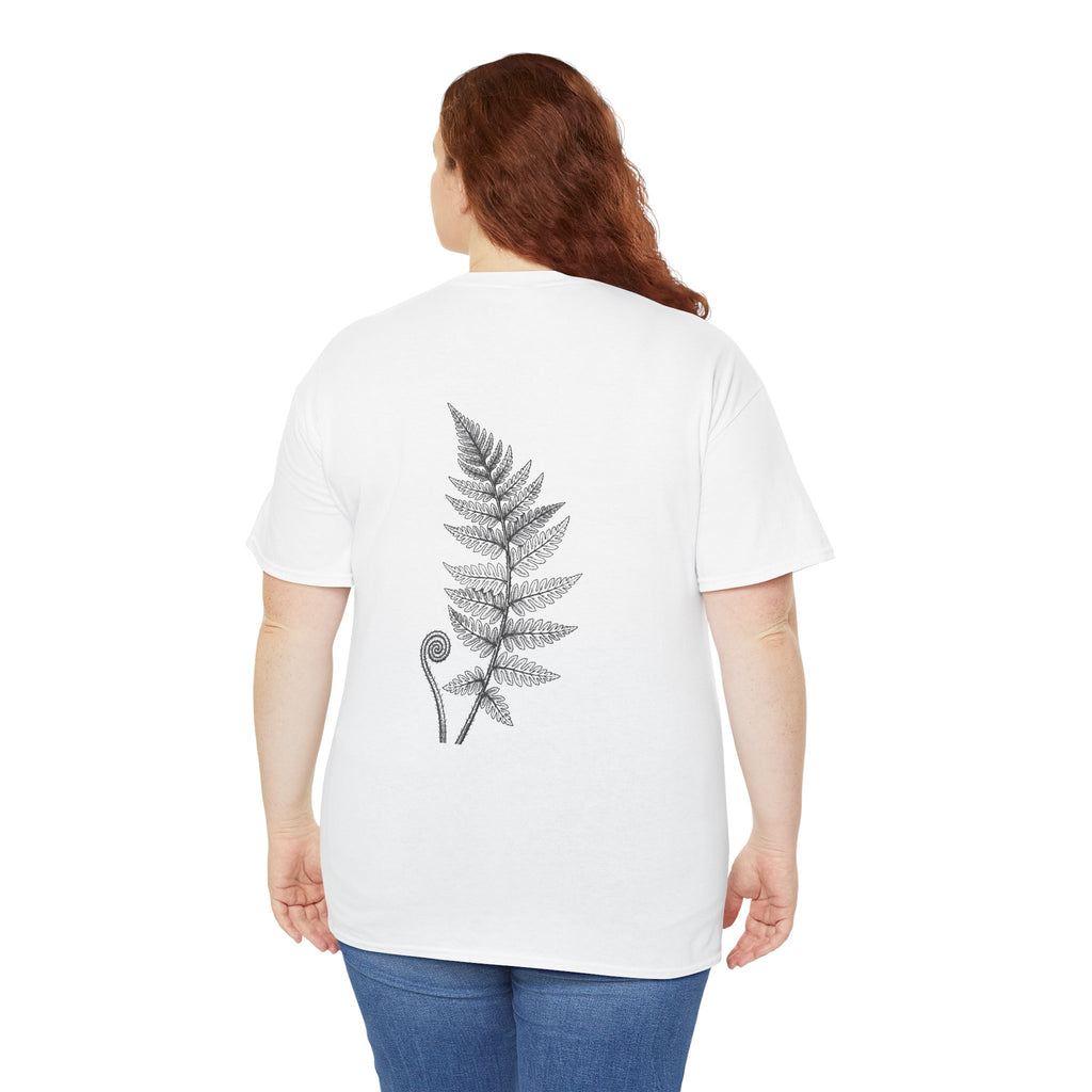 Fern Print T‑Shirt — Minimal Botanical Tee (Back Graphic)