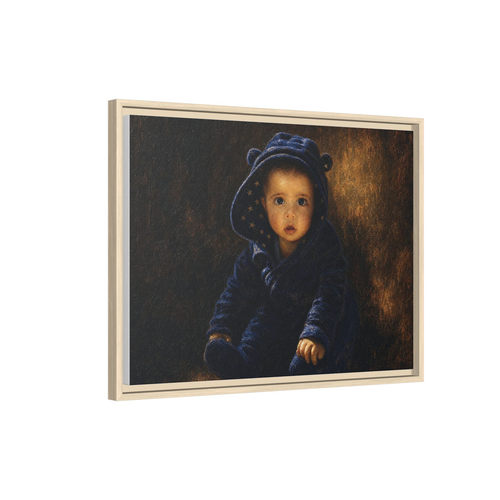 Framed Matte Canvas Print — Vintage Baby Portrait Wall Art