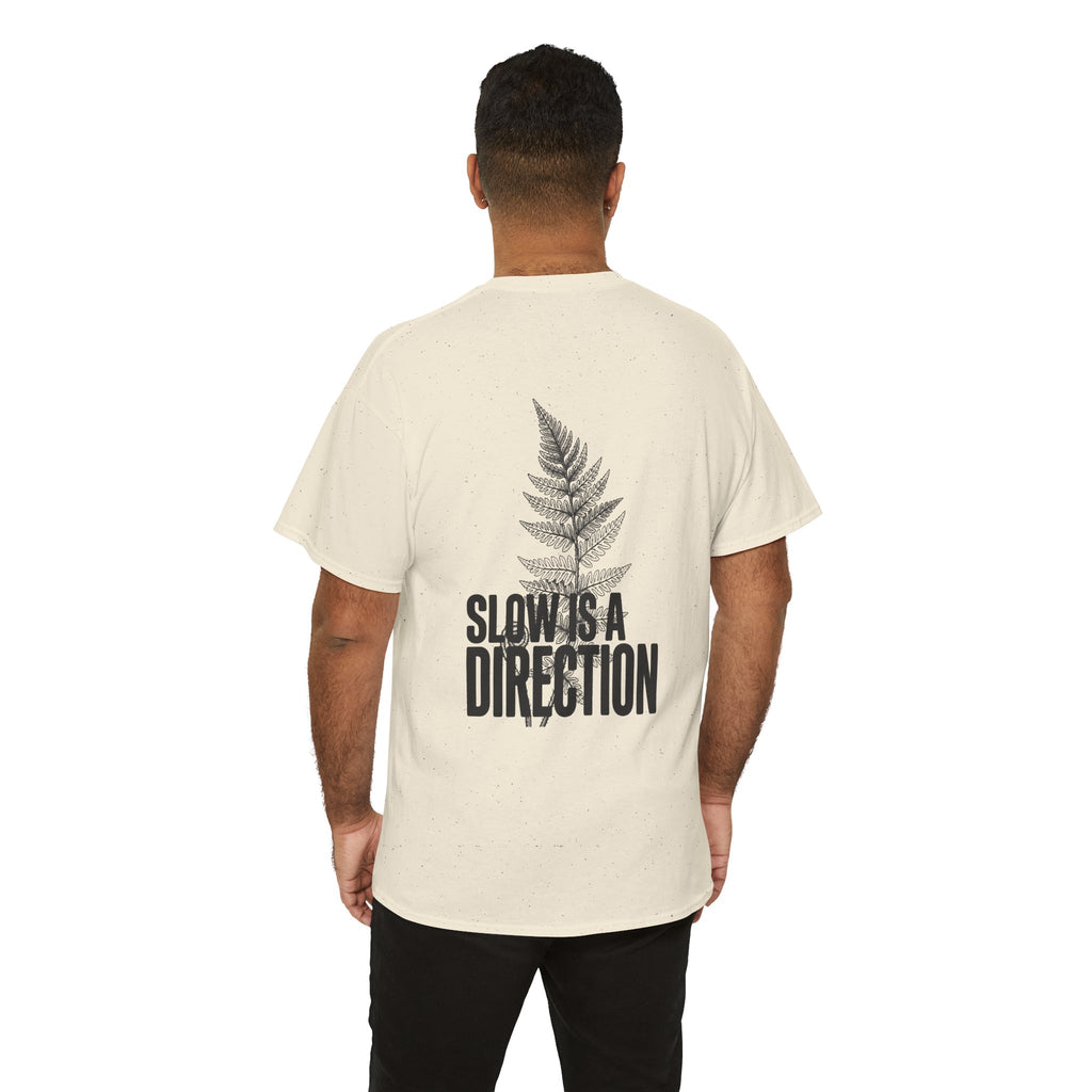 Fern Graphic Tee — "Slowest Direction" Minimal Nature T-Shirt