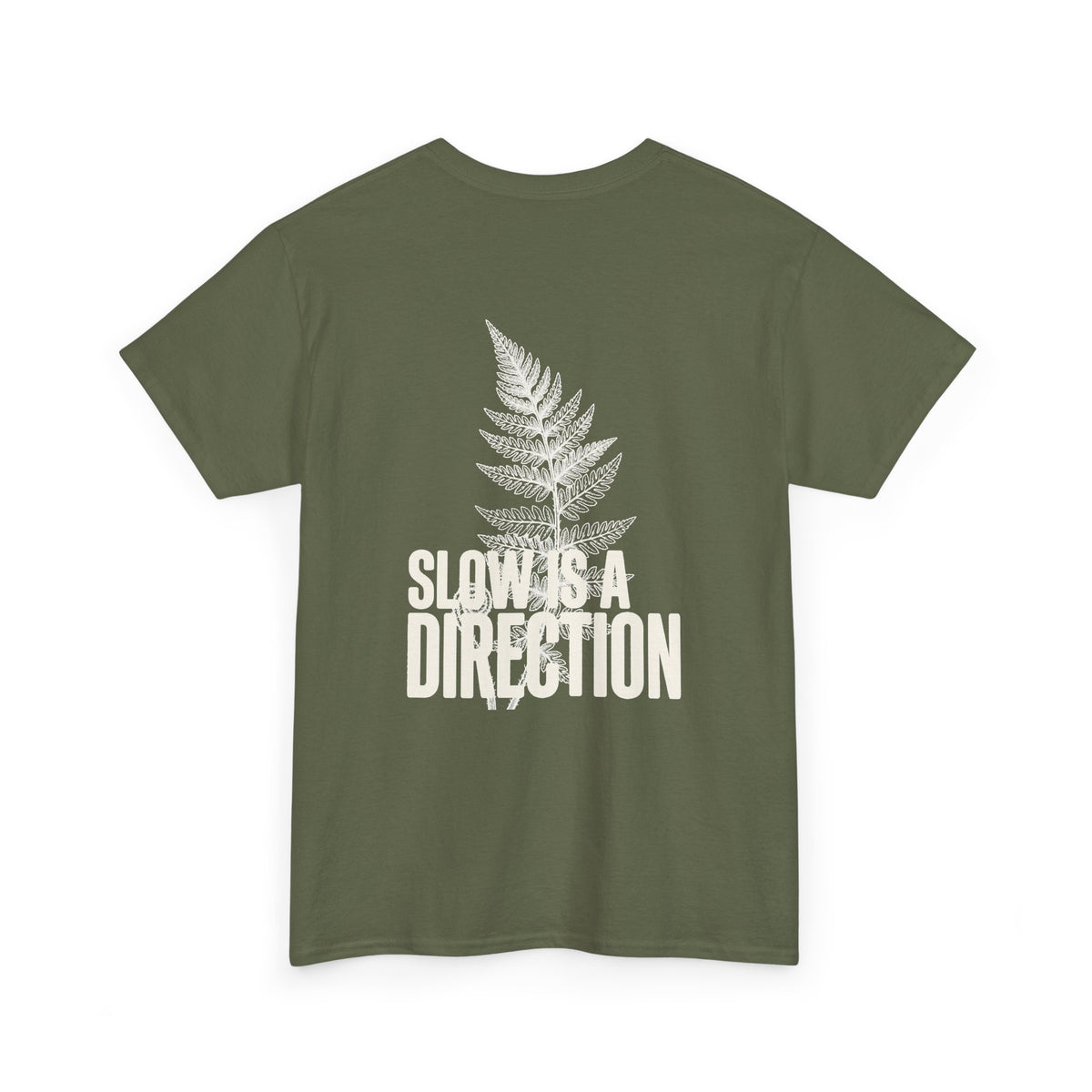 Fern Graphic T-Shirt — 'Slow Down & Direction' Vintage Nature Tee