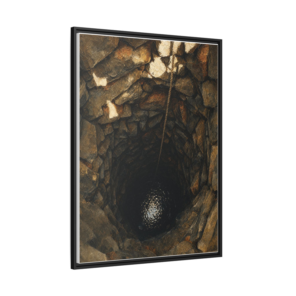 Framed Matte Canvas Wall Art — Rustic Stone Well Photography