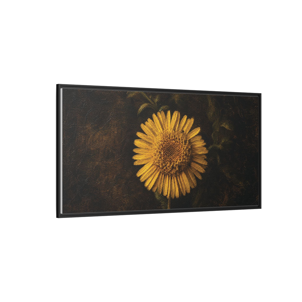 Framed Matte Canvas: Vintage Yellow Daisy Wall Art