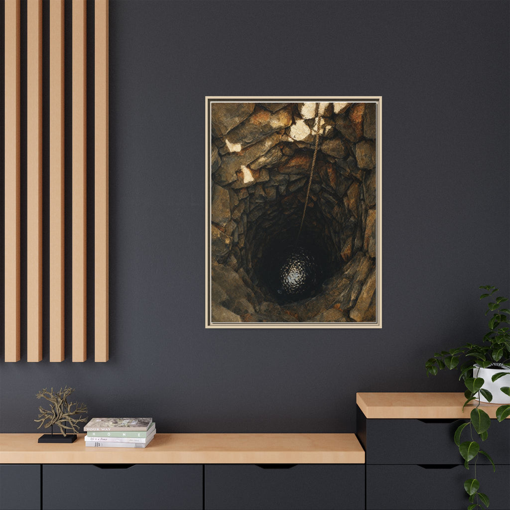 Framed Matte Canvas Wall Art — Rustic Stone Well Photography
