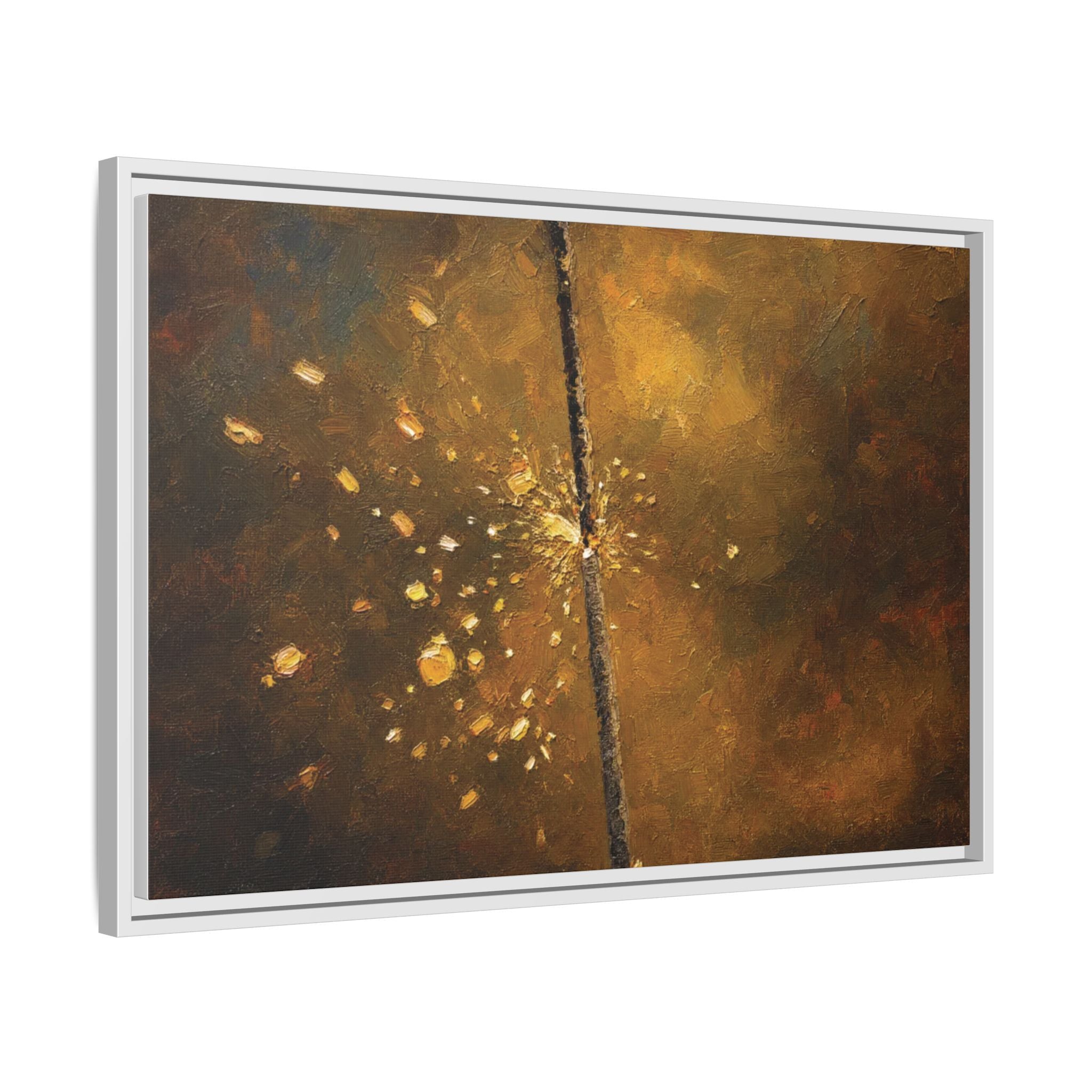 Abstract Gold Splatter Matte Canvas Framed Wall Art