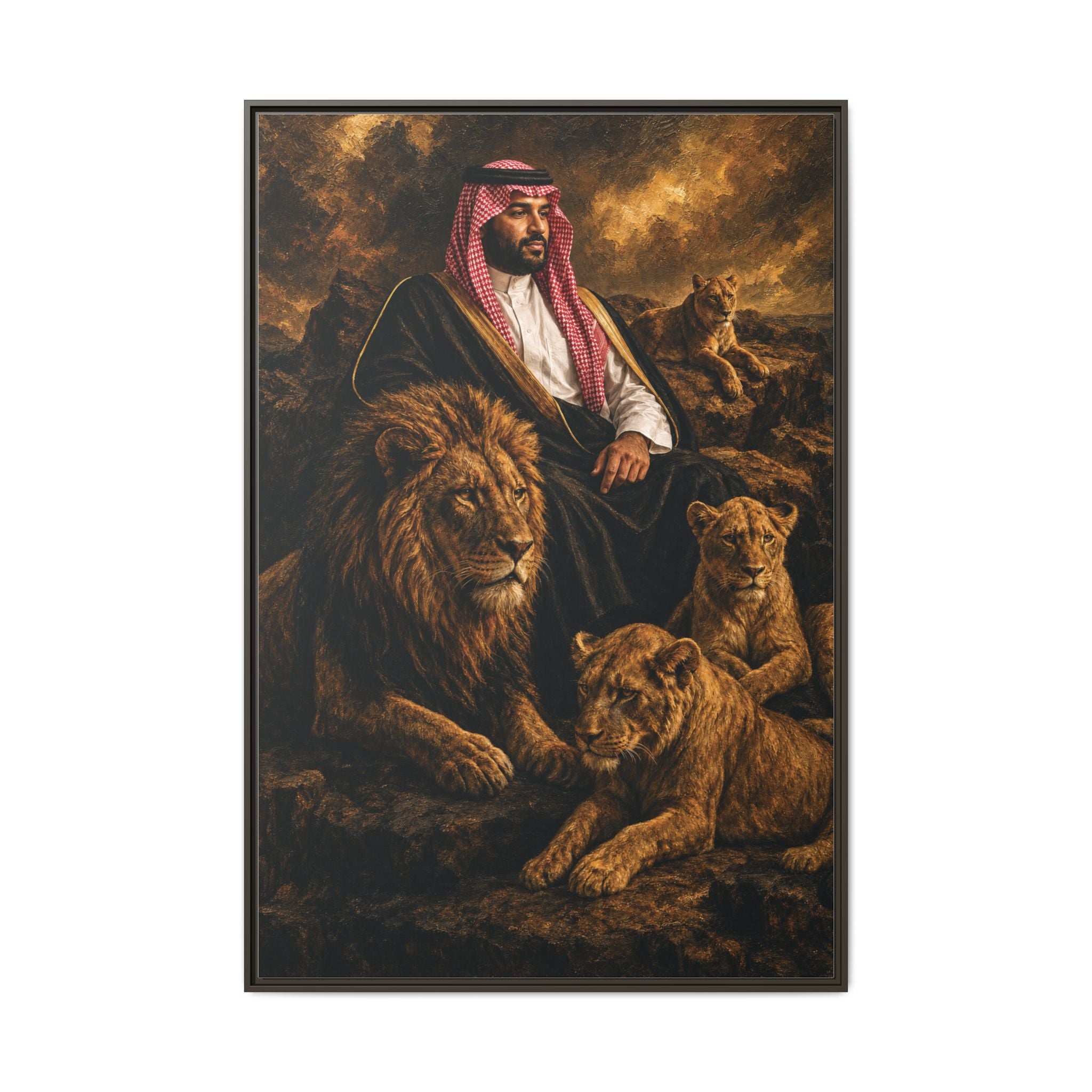 Regal Desert Sheikh Canvas — Framed Matte Wall Art