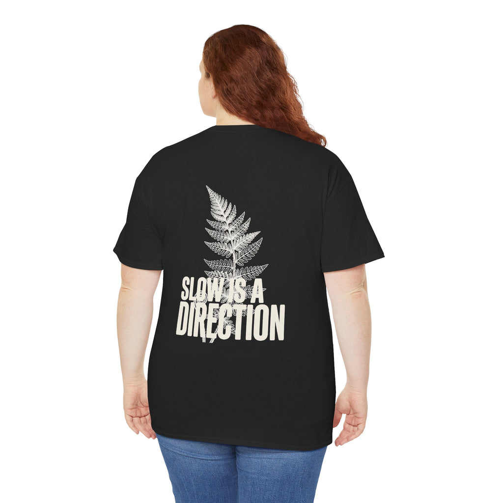 Fern Graphic T-Shirt — 'Slow Down & Direction' Vintage Nature Tee