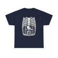 Anatomical Rib Cage Birdcage Shirt, Victorian Engraving Art Tee, Surreal Skeleton Bird Illustration, Dark Academia Gift, Unisex Heavy Cotton