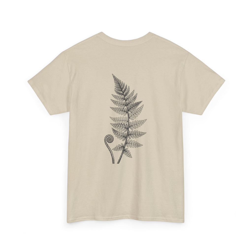 Fern Print T‑Shirt — Minimal Botanical Tee (Back Graphic)