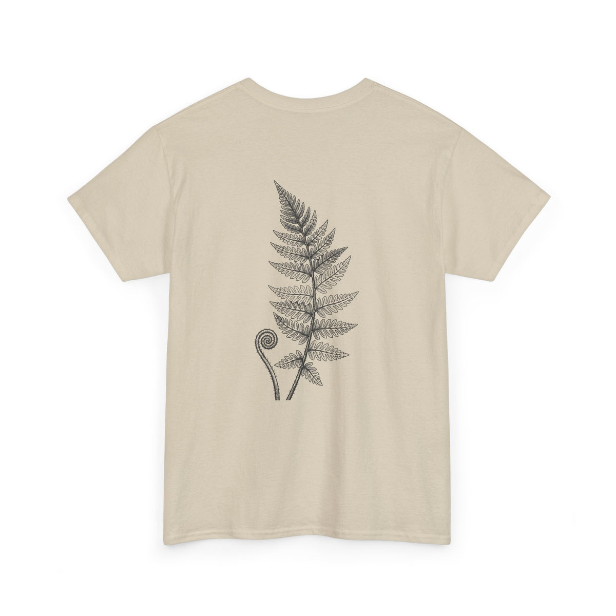 Fern Print T‑Shirt — Minimal Botanical Tee (Back Graphic)