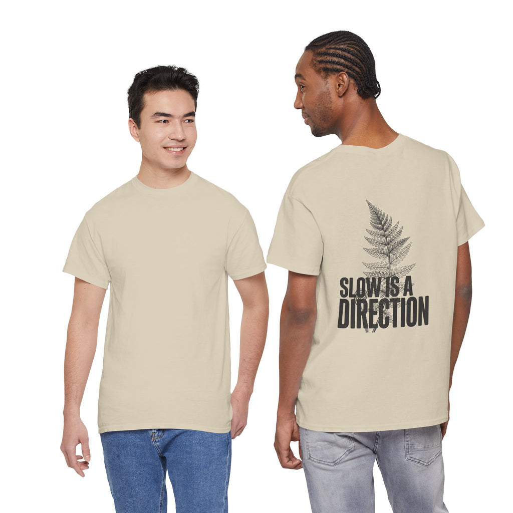 Fern Graphic Tee — "Slowest Direction" Minimal Nature T-Shirt