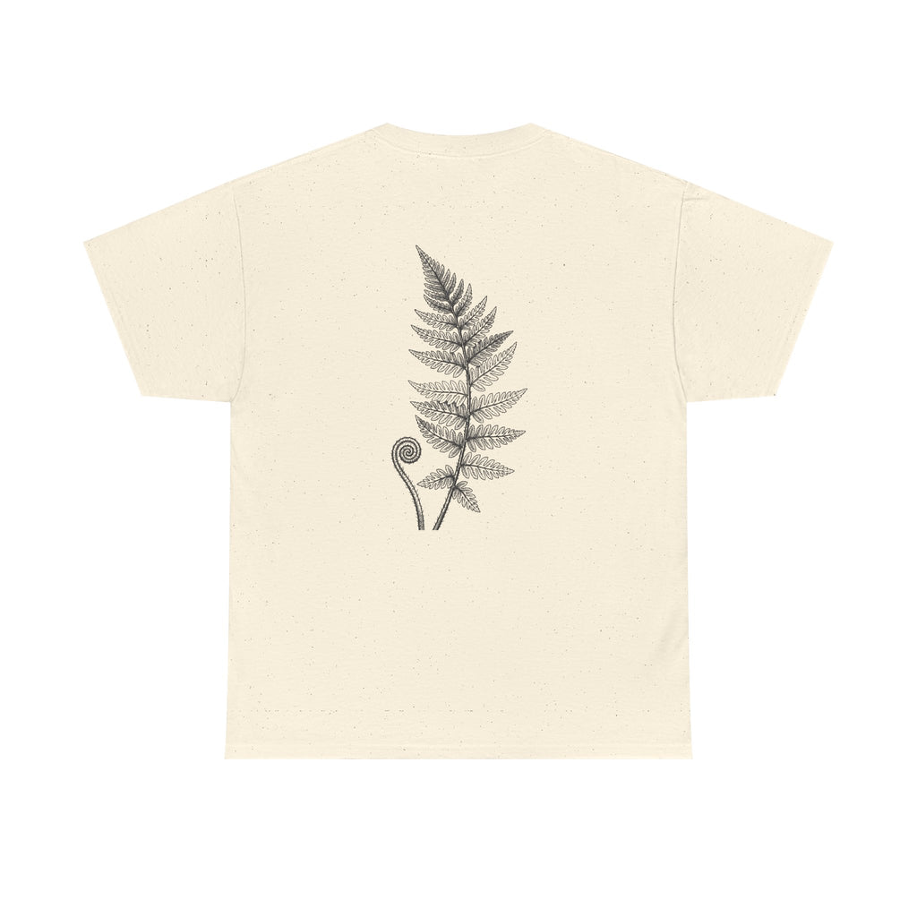 Fern Print T‑Shirt — Minimal Botanical Tee (Back Graphic)