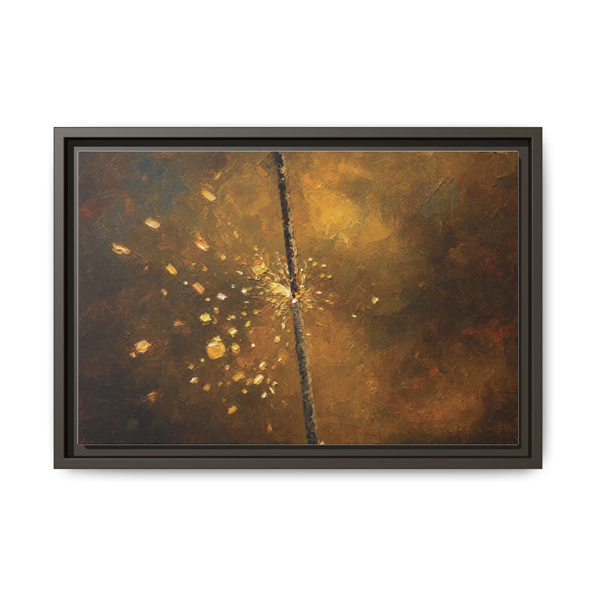 Abstract Gold Splatter Matte Canvas Framed Wall Art