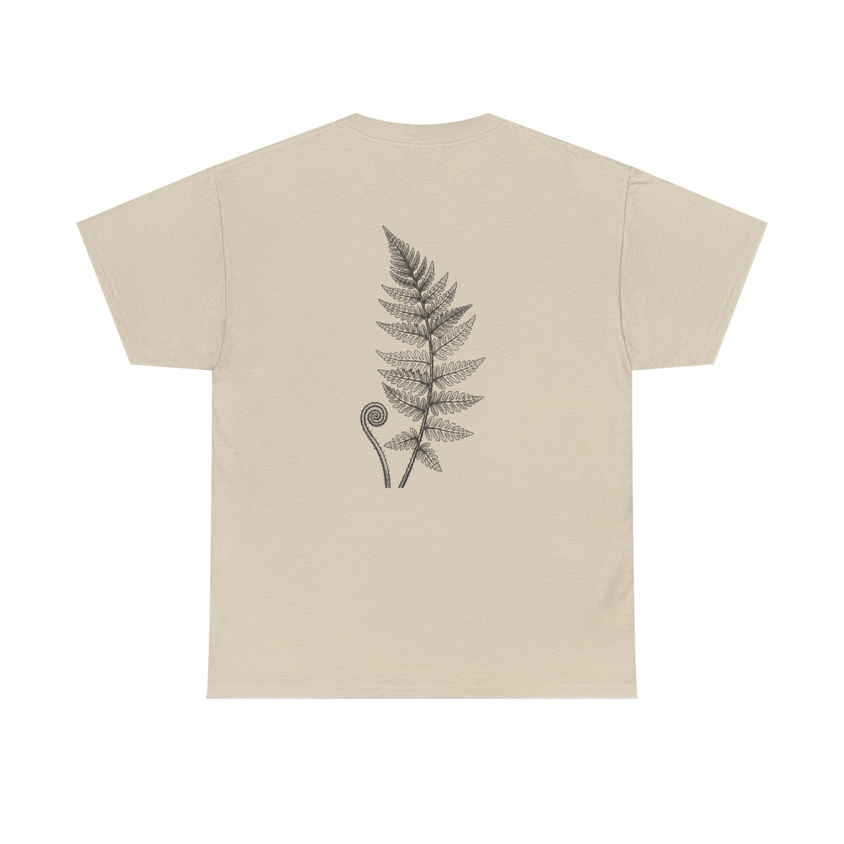 Fern Print T‑Shirt — Minimal Botanical Tee (Back Graphic)