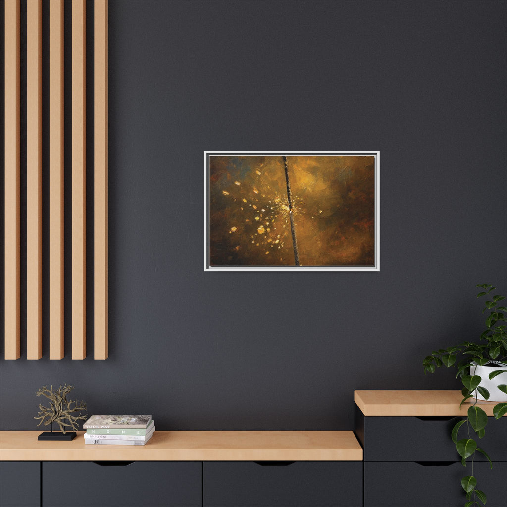 Abstract Gold Splatter Matte Canvas Framed Wall Art