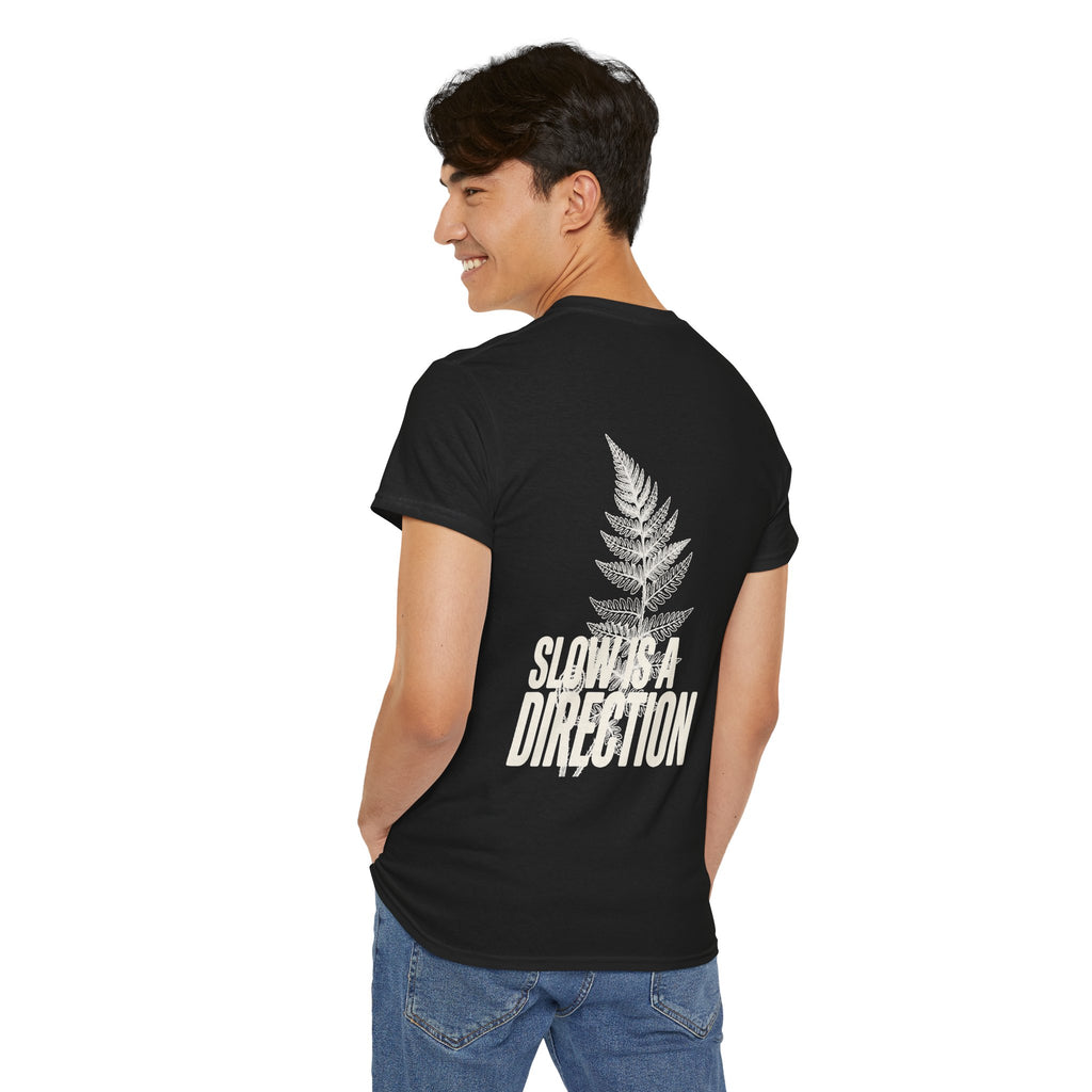 Fern Graphic T-Shirt — 'Slow Down & Direction' Vintage Nature Tee