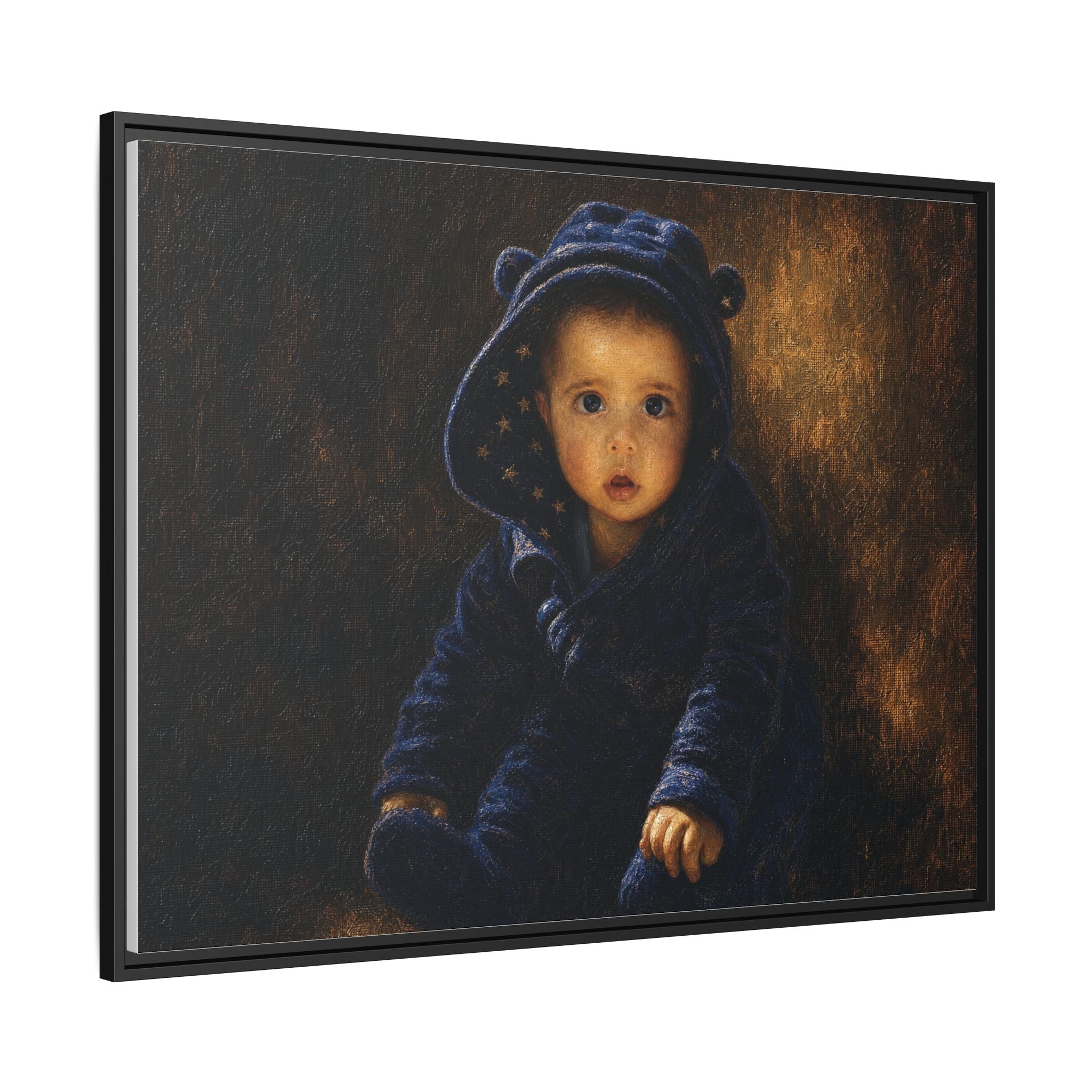 Framed Matte Canvas Print — Vintage Baby Portrait Wall Art