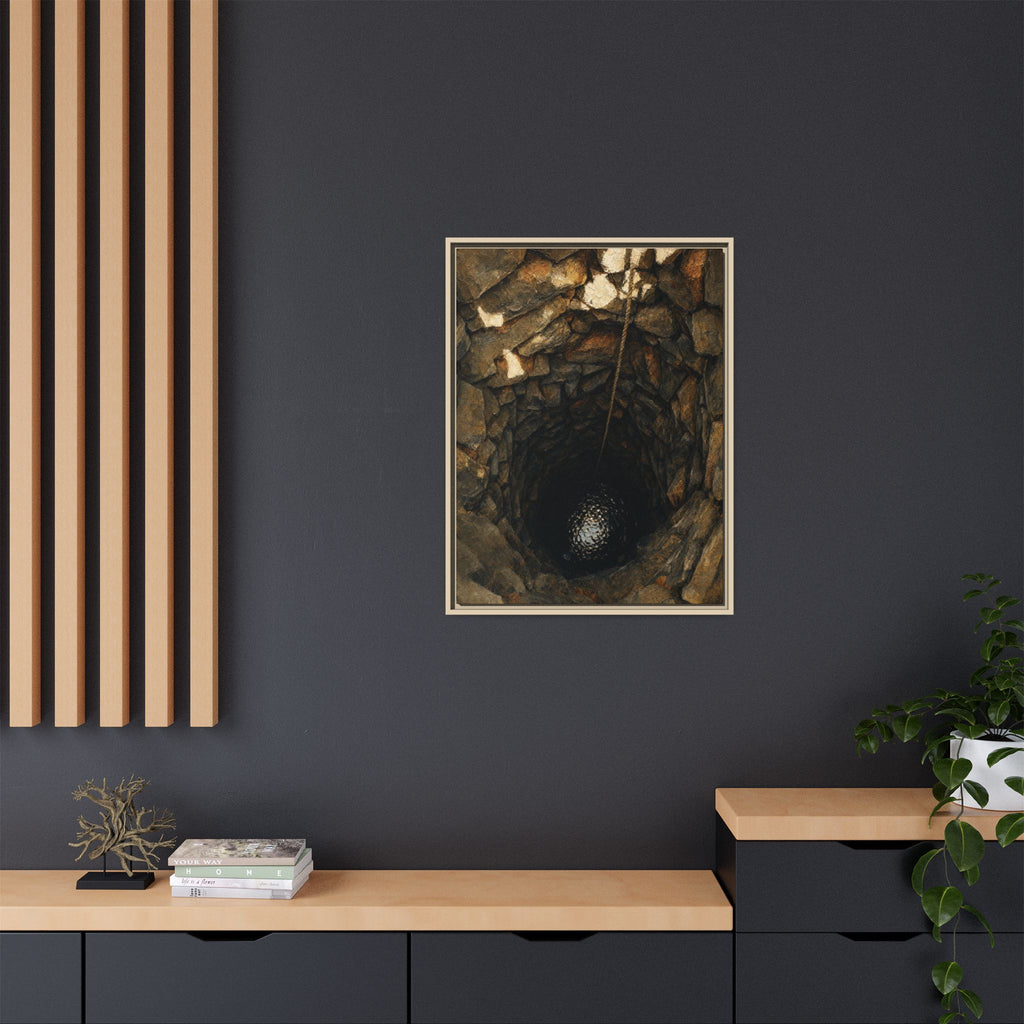 Framed Matte Canvas Wall Art — Rustic Stone Well Photography