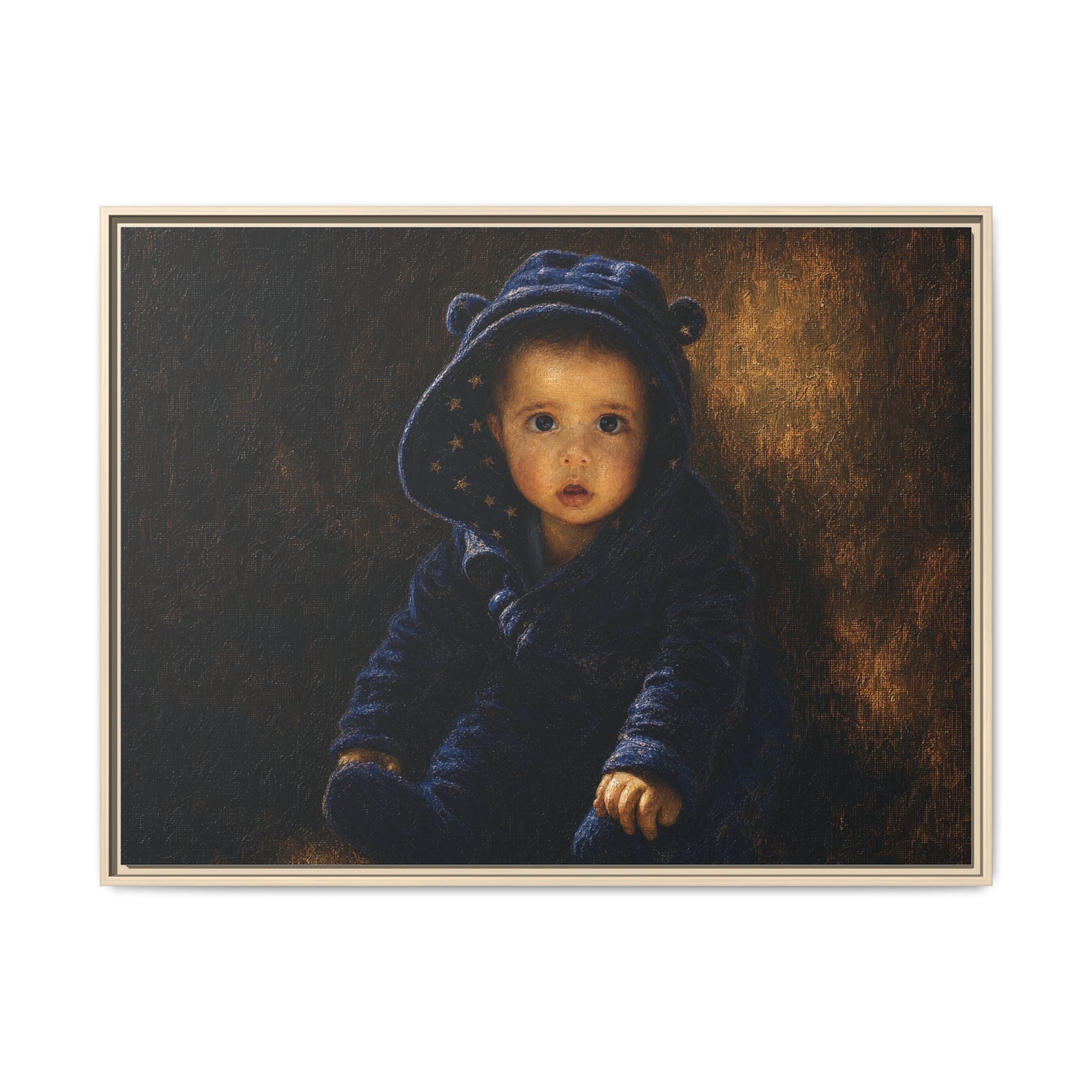 Framed Matte Canvas Print — Vintage Baby Portrait Wall Art