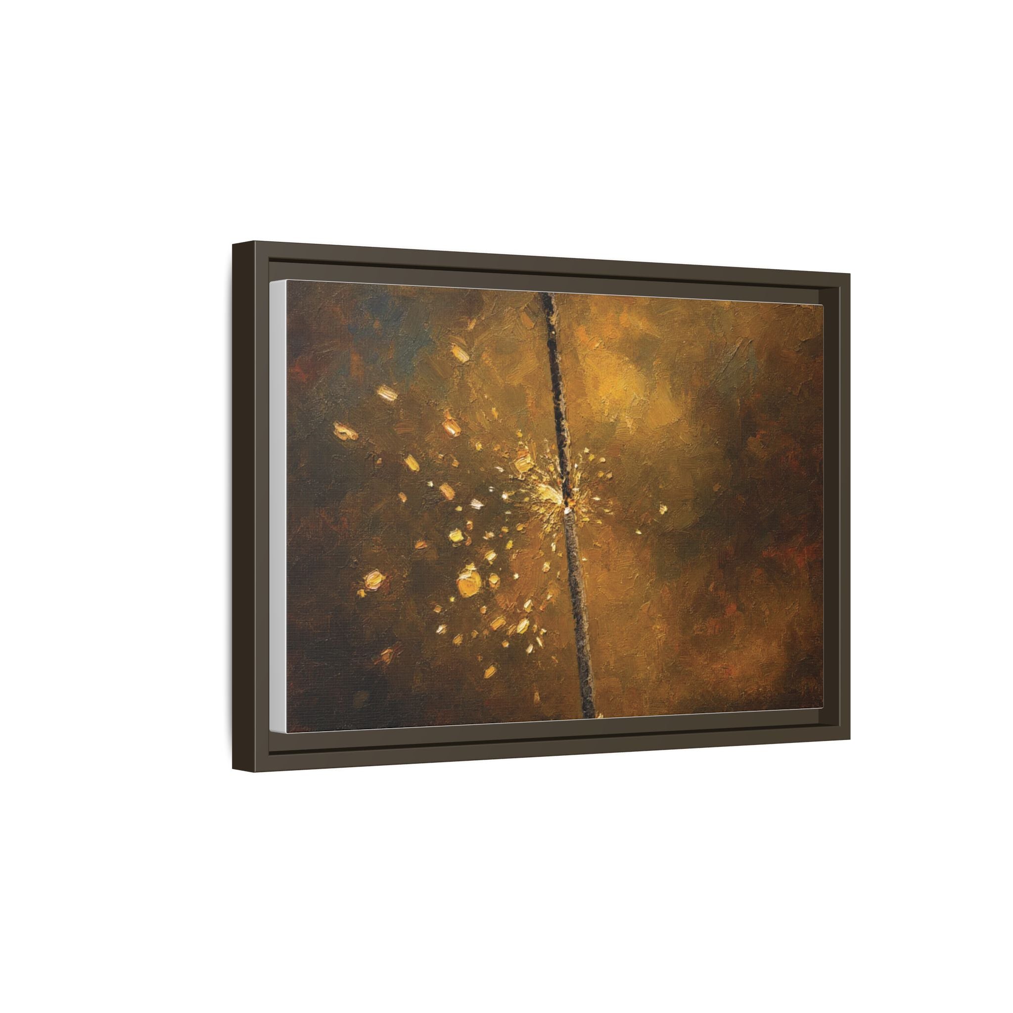 Abstract Gold Splatter Matte Canvas Framed Wall Art