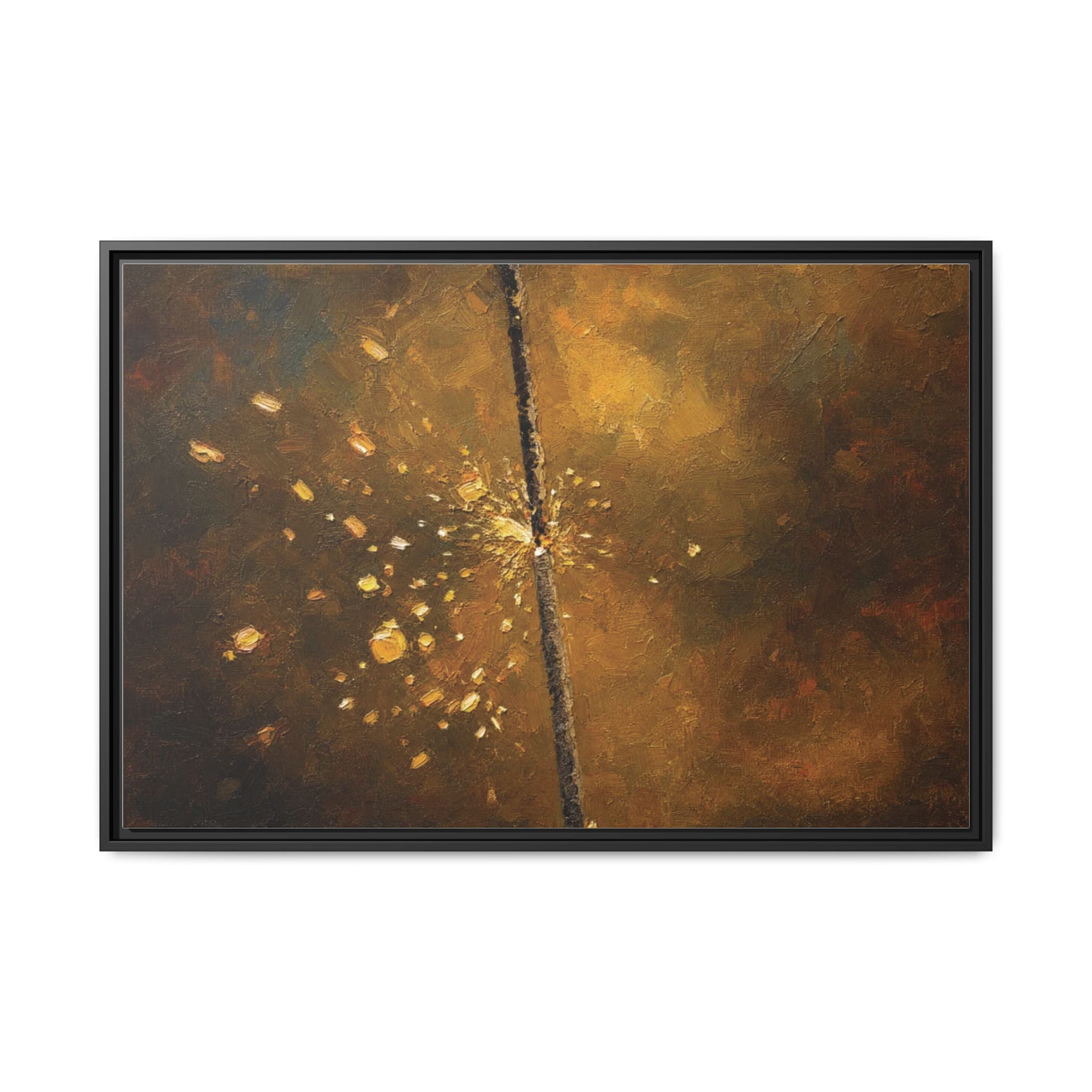 Abstract Gold Splatter Matte Canvas Framed Wall Art