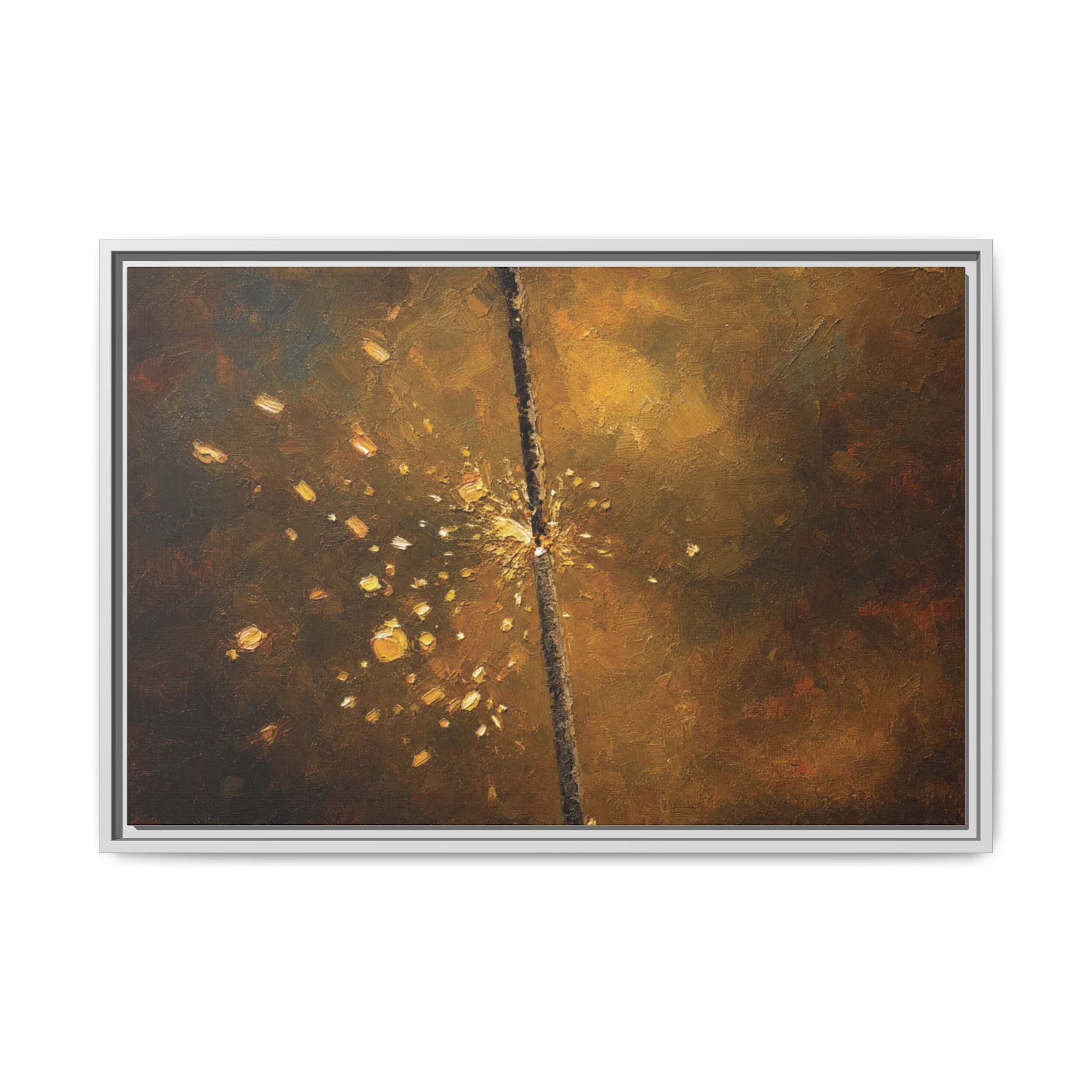 Abstract Gold Splatter Matte Canvas Framed Wall Art