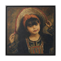 Framed Matte Canvas Wall Art — Vintage Portrait of a Girl