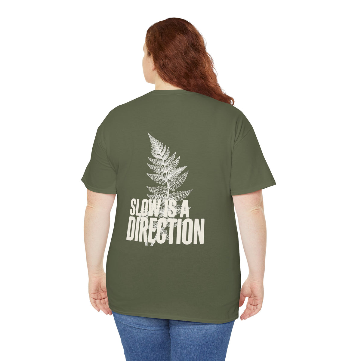 Fern Graphic T-Shirt — 'Slow Down & Direction' Vintage Nature Tee