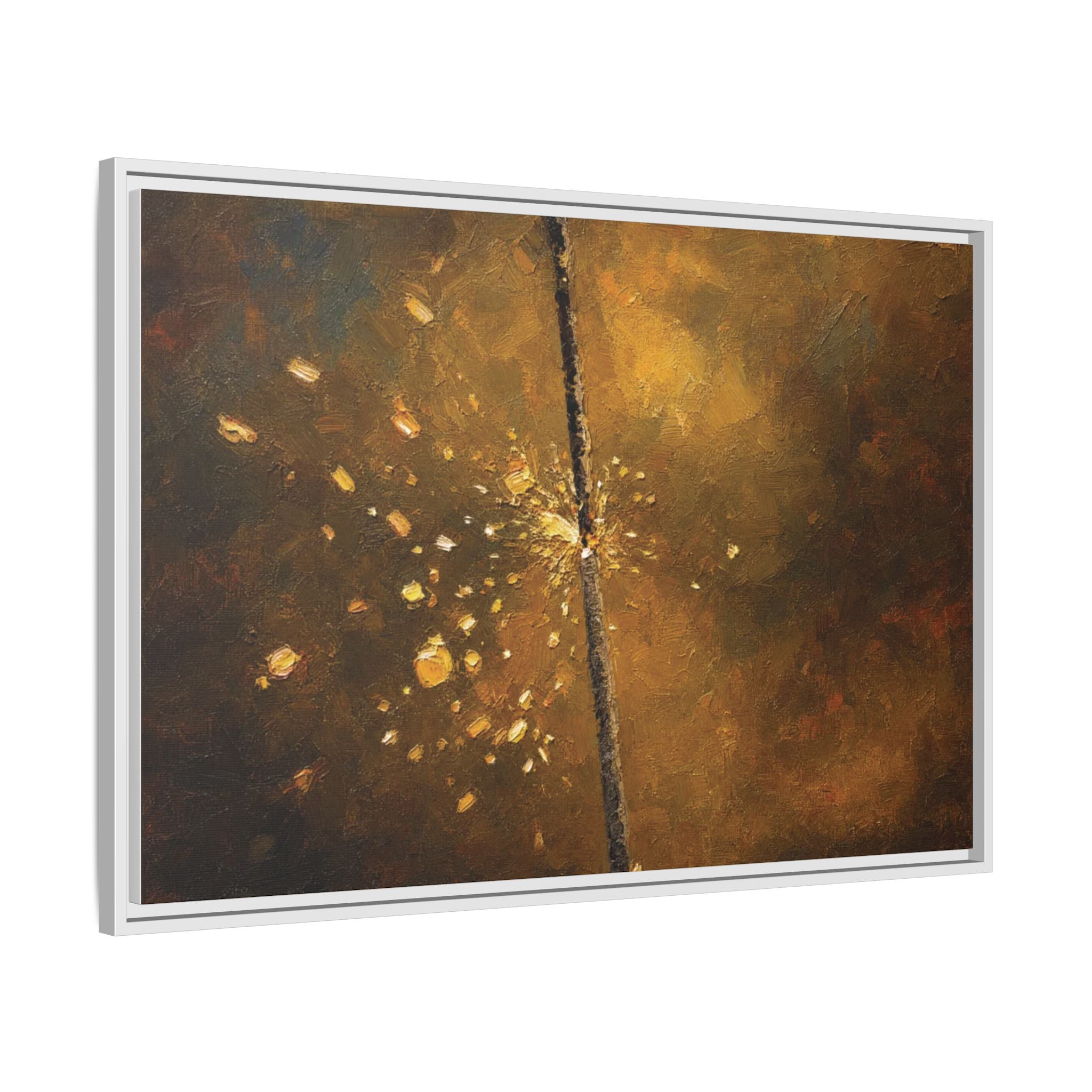 Abstract Gold Splatter Matte Canvas Framed Wall Art