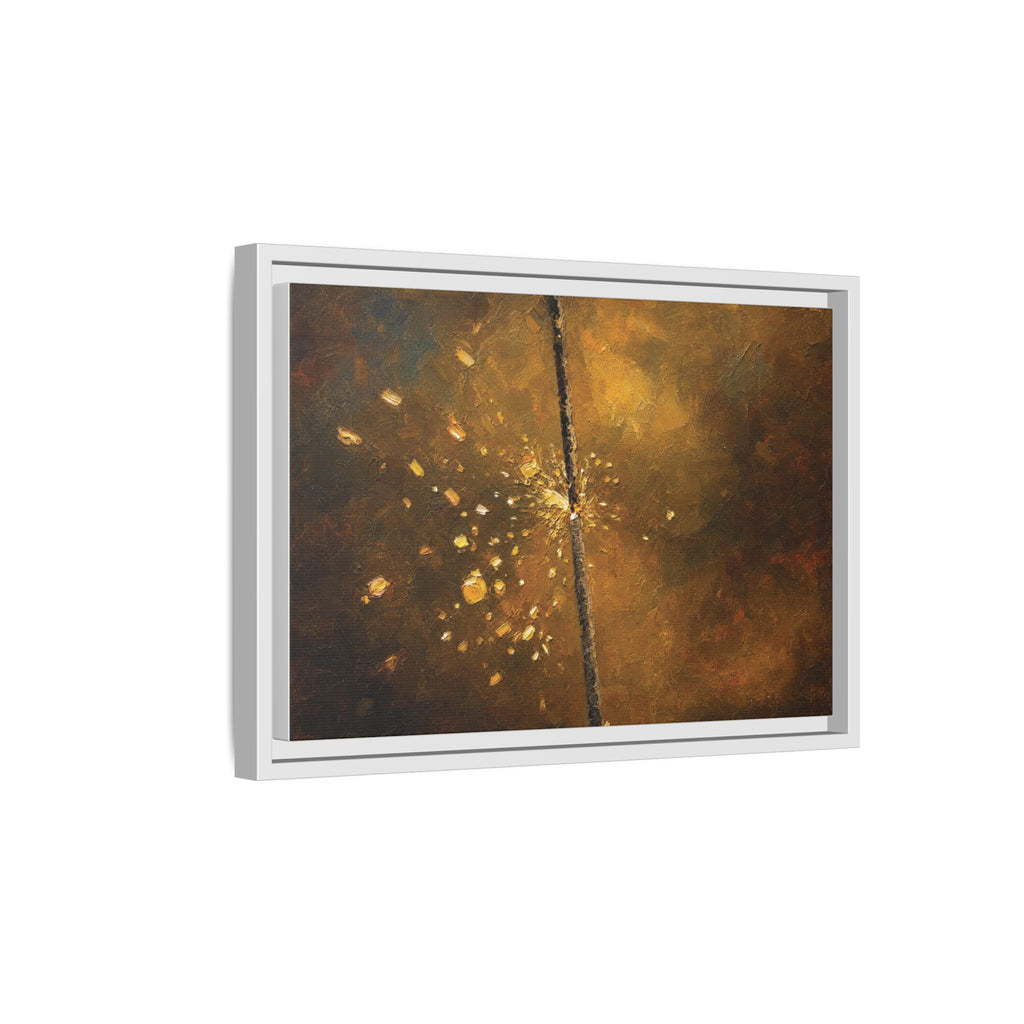 Abstract Gold Splatter Matte Canvas Framed Wall Art