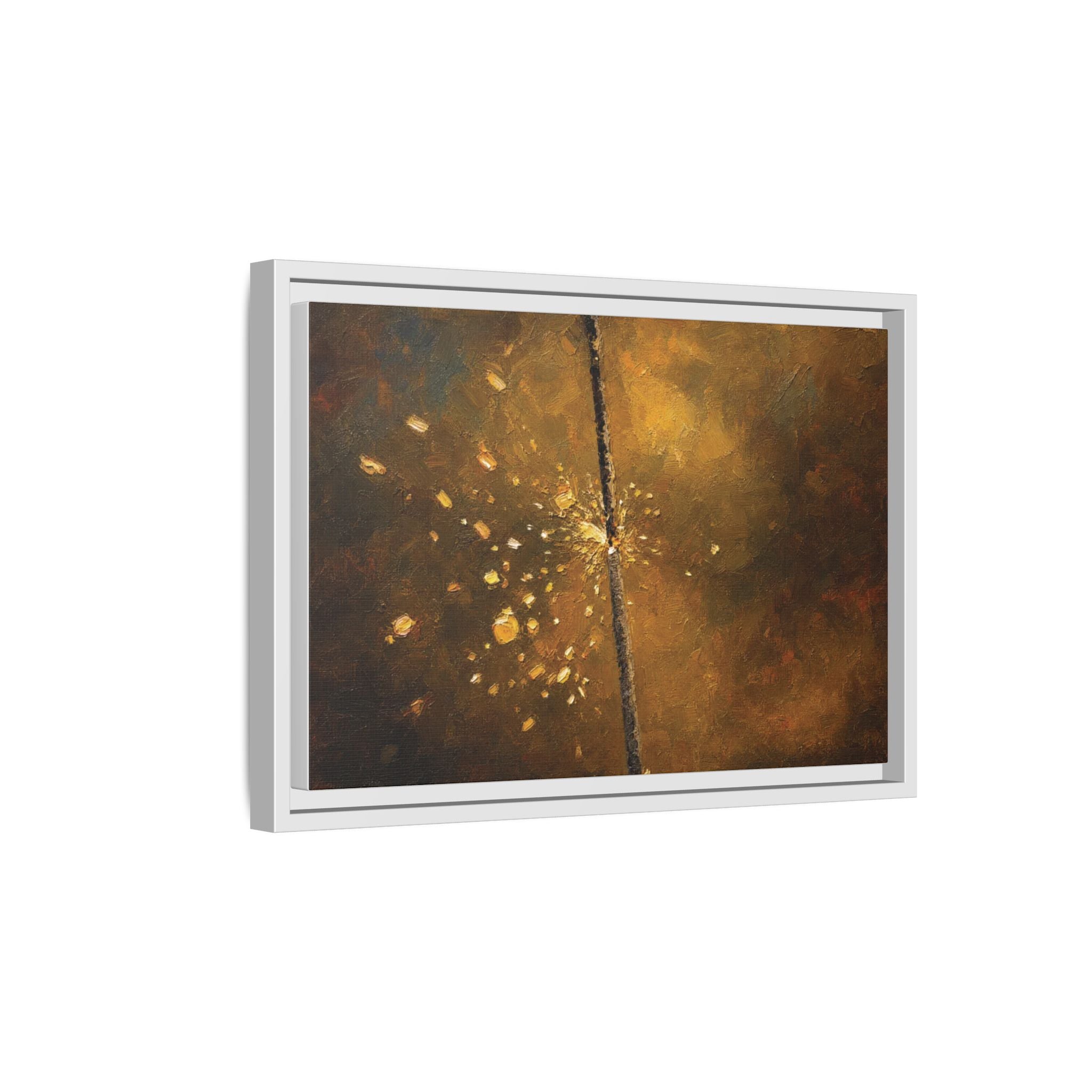 Abstract Gold Splatter Matte Canvas Framed Wall Art