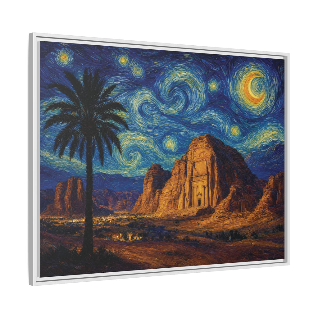 Starry Night Desert — Framed Matte Canvas Wall Art