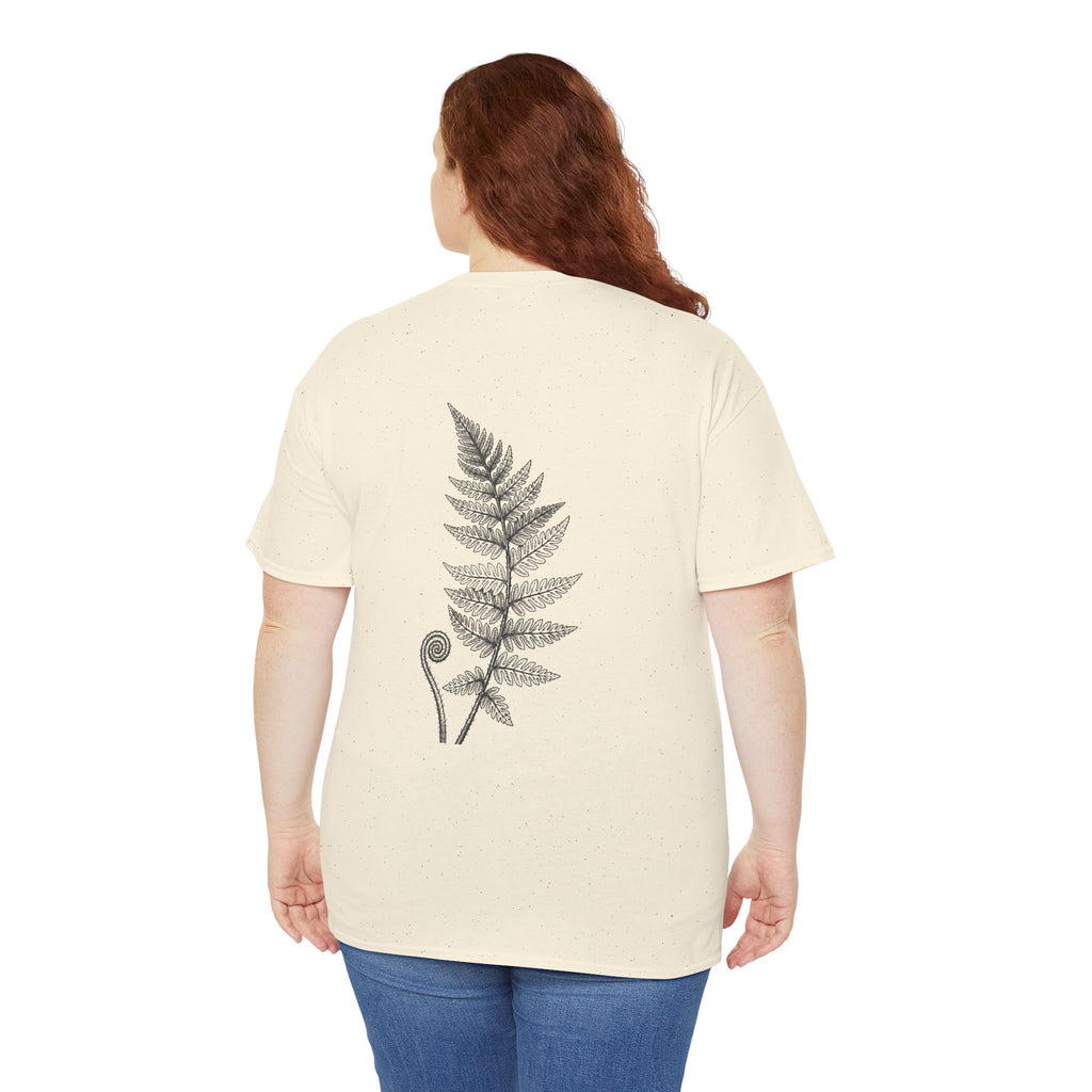 Fern Print T‑Shirt — Minimal Botanical Tee (Back Graphic)