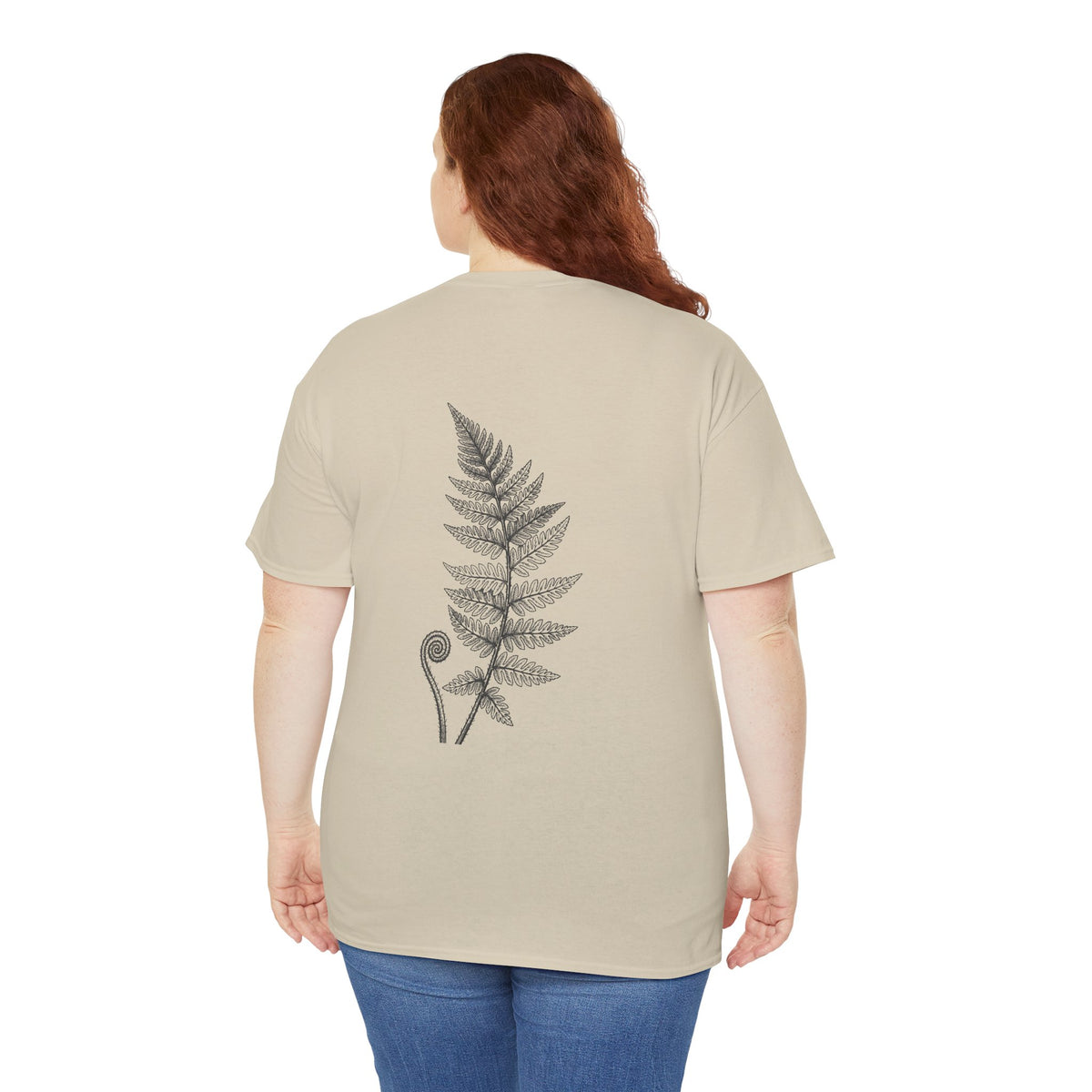 Fern Print T‑Shirt — Minimal Botanical Tee (Back Graphic)