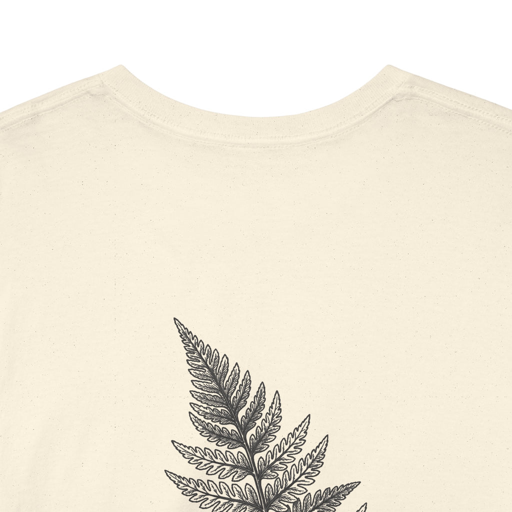 Fern Print T‑Shirt — Minimal Botanical Tee (Back Graphic)