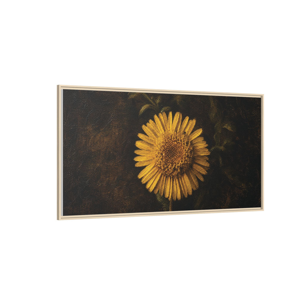 Framed Matte Canvas: Vintage Yellow Daisy Wall Art