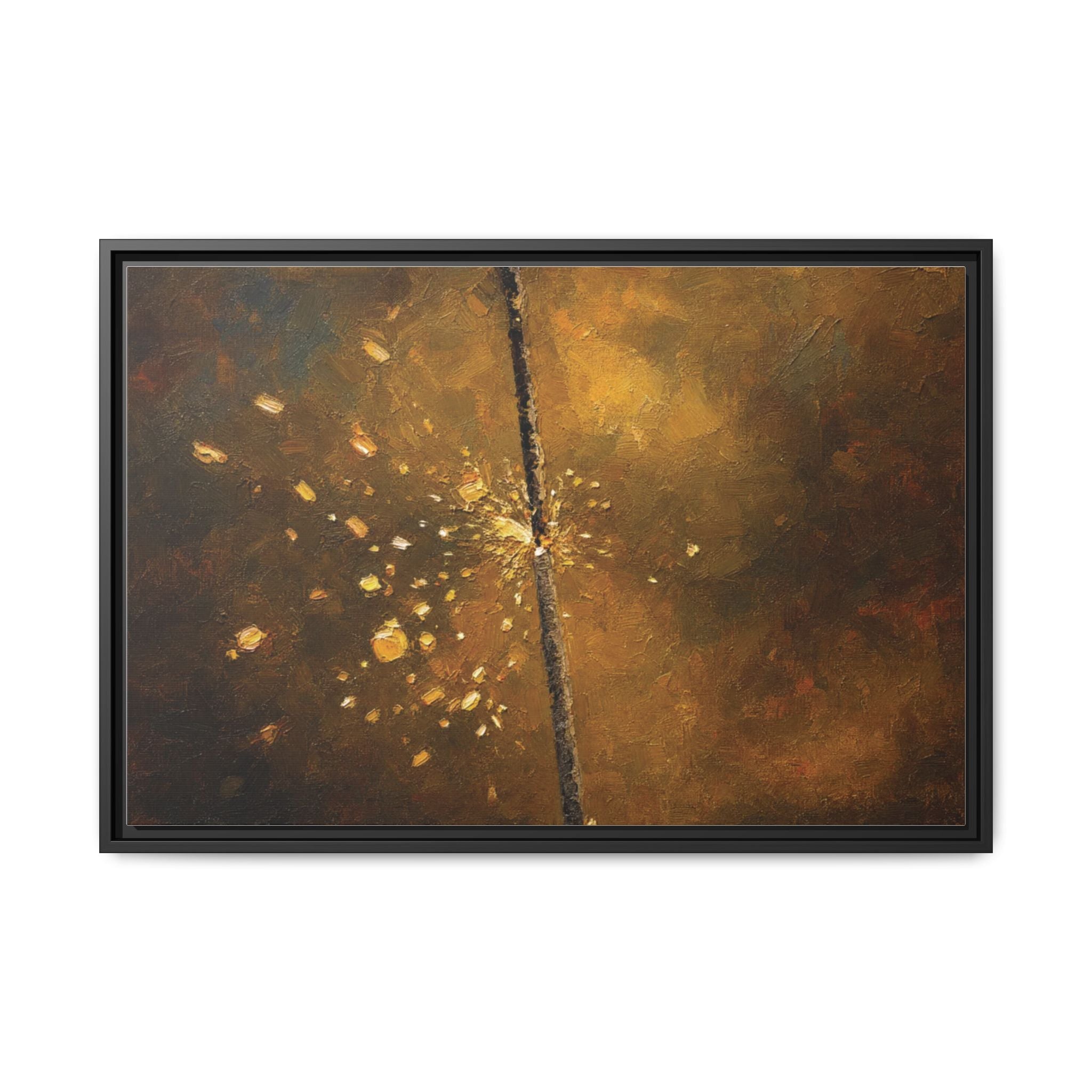 Abstract Gold Splatter Matte Canvas Framed Wall Art