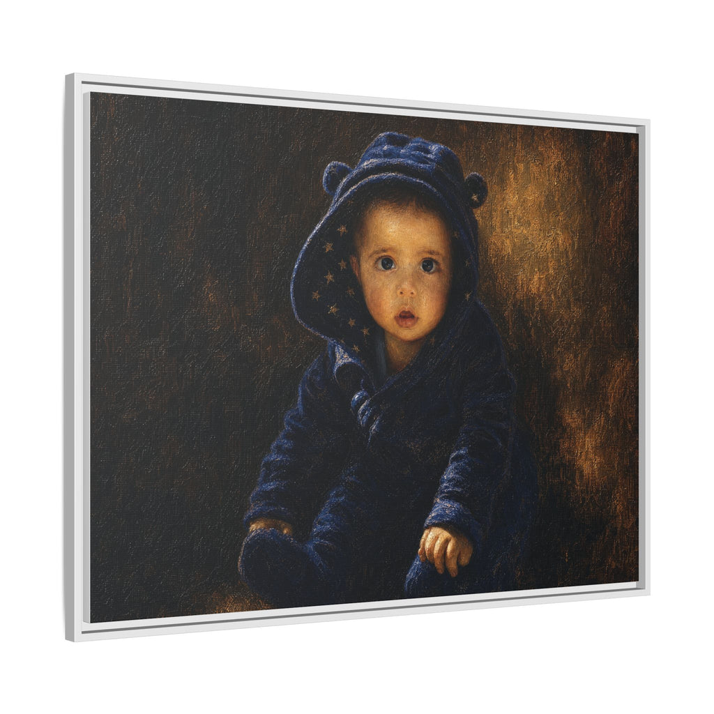 Framed Matte Canvas Print — Vintage Baby Portrait Wall Art