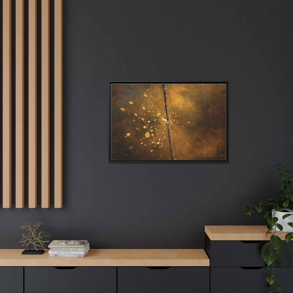 Abstract Gold Splatter Matte Canvas Framed Wall Art