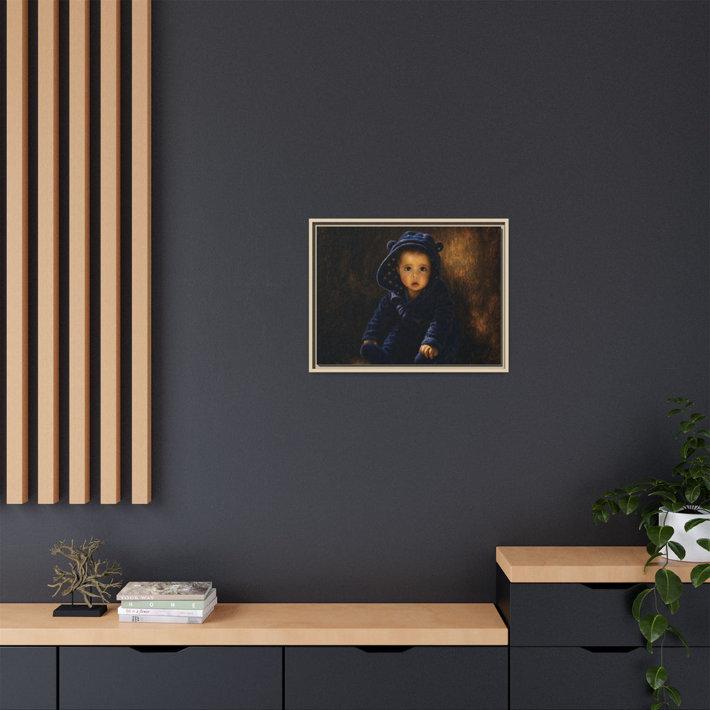 Framed Matte Canvas Print — Vintage Baby Portrait Wall Art
