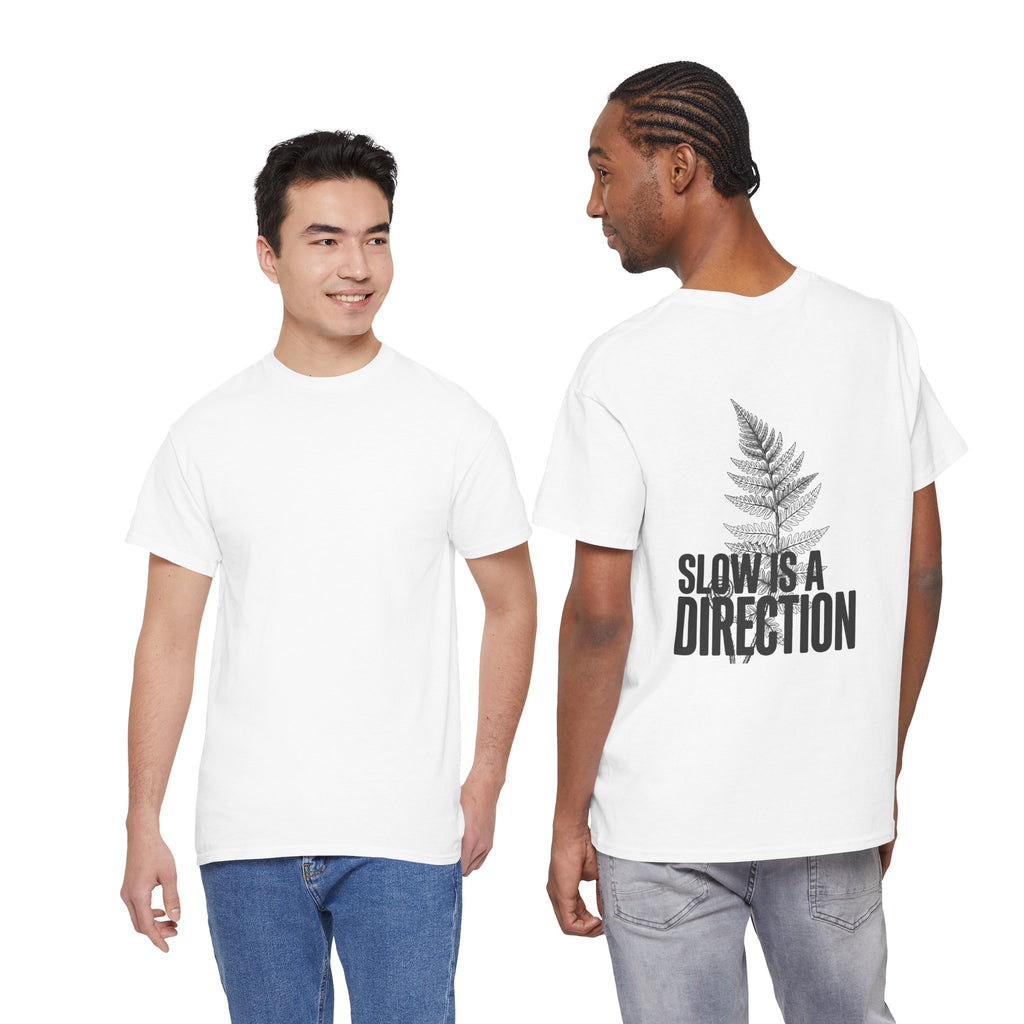 Fern Graphic Tee — "Slowest Direction" Minimal Nature T-Shirt