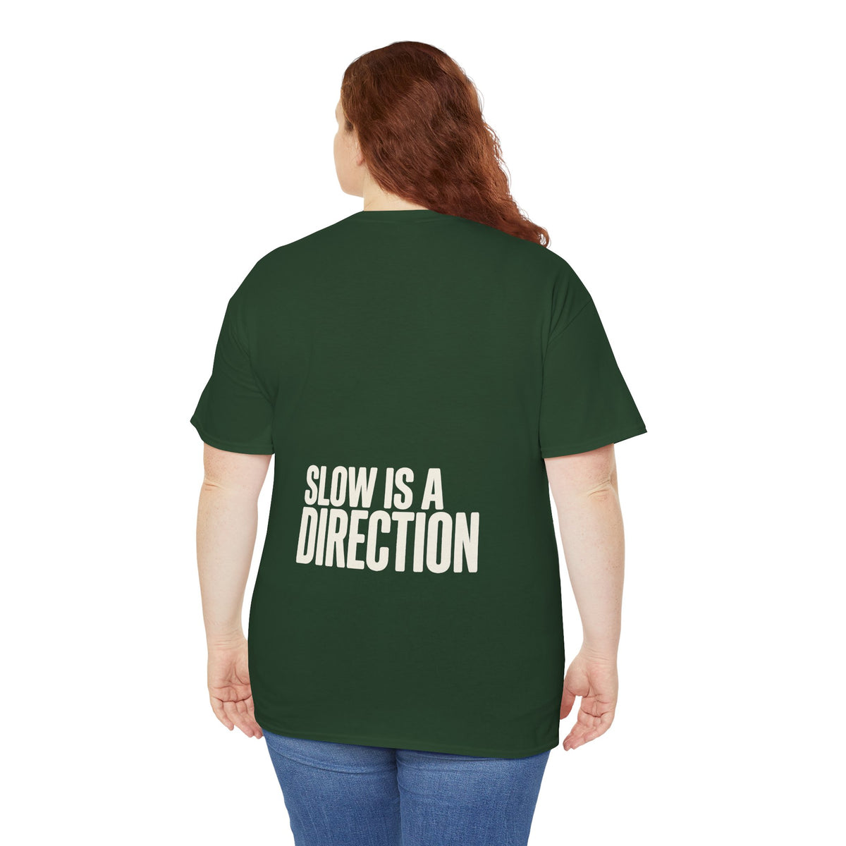 Slow Is a Direction T-Shirt — Retro Bold Typography Relaxed Tee