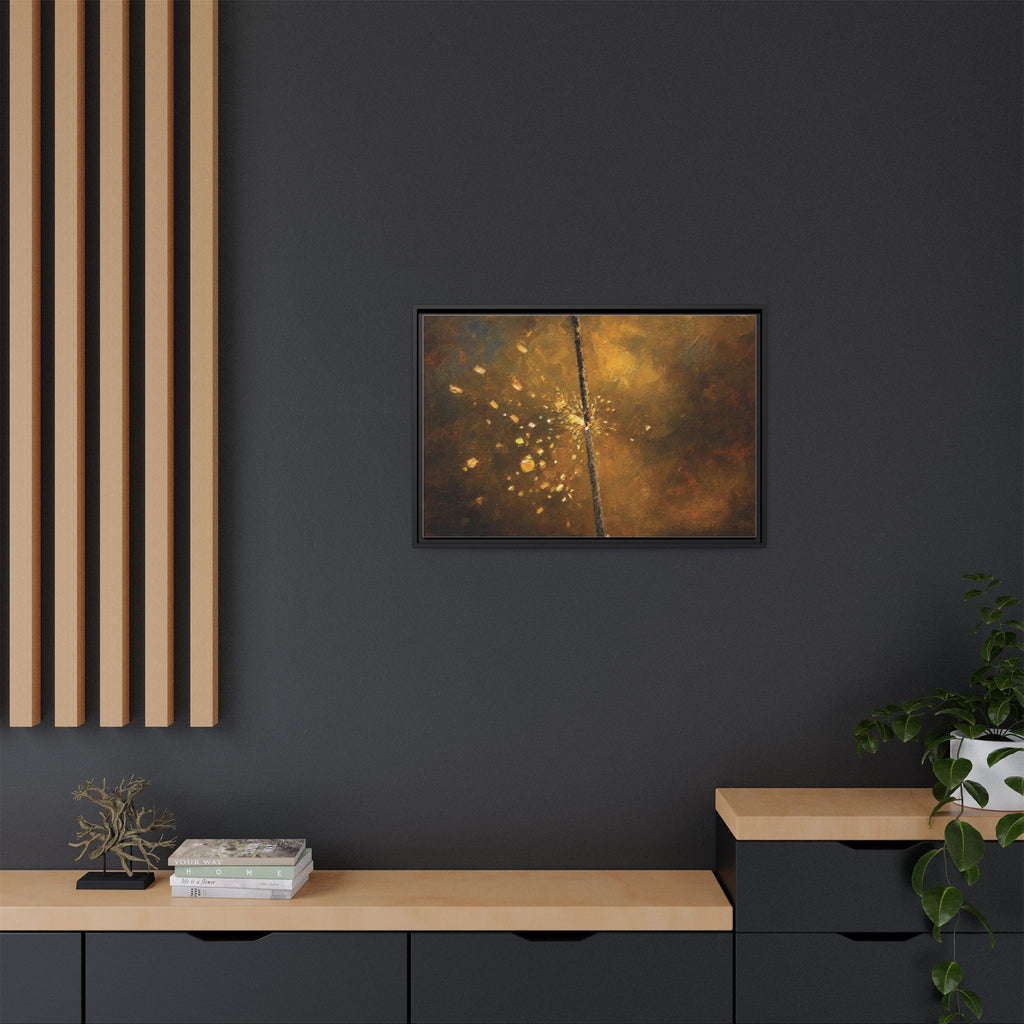 Abstract Gold Splatter Matte Canvas Framed Wall Art