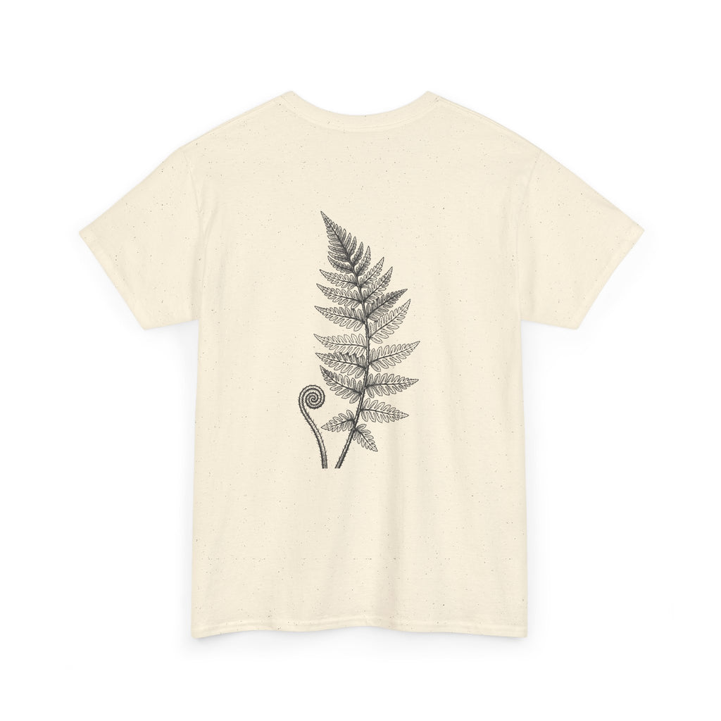 Fern Print T‑Shirt — Minimal Botanical Tee (Back Graphic)